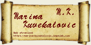 Marina Kuvekalović vizit kartica
